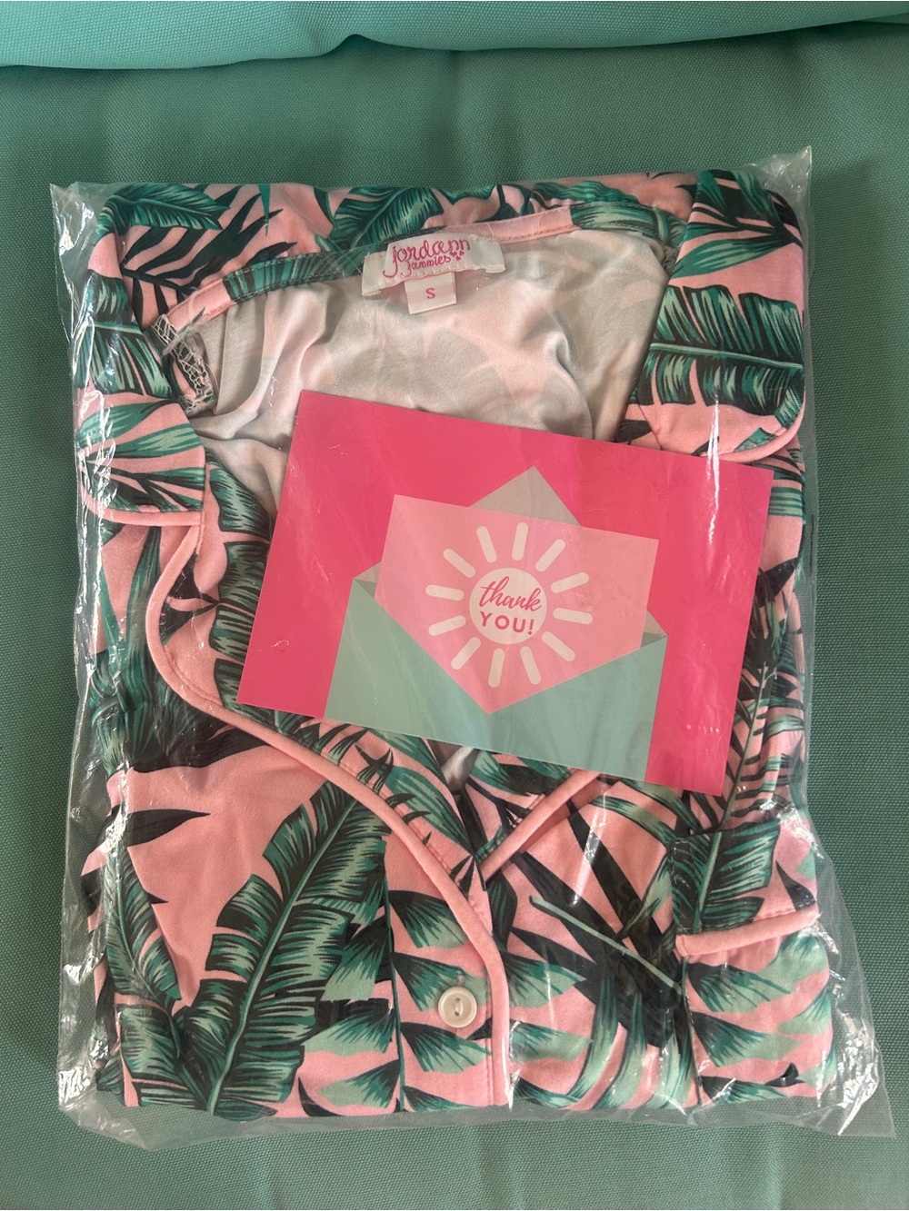 Jordann Jammies- Pink Palms Ruffle Short set (S) MSRP $38